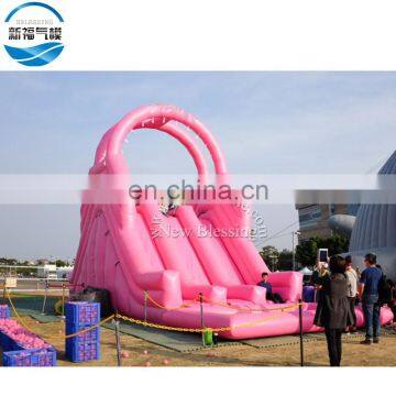 Wholesale Customized Theme Pink Inflatable Kids Dry Slide With Ocean Ball Pool photo-3