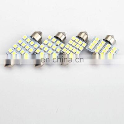 10Pcs Festoon 31mm 36mm 39mm 41mm C5W LED Dome Light Bulbs 16 SMD 3528 Car LED Interior Lights Auto Map Reading Lamps White 12V