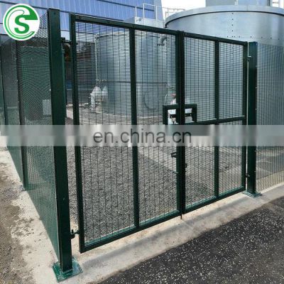 Powder coated hot galvanized safety wire mesh fence panels gate, railway garden security fencing