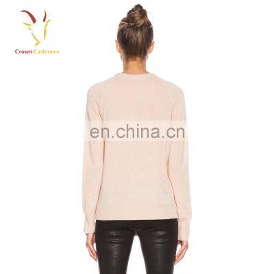 Ladies Knitted Pink Cashmere Sweater for Spring Knitwear photo-4