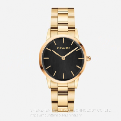 Stainless Steel Fashion Women Ultrathin Watches Man Quartz Watch photo-3