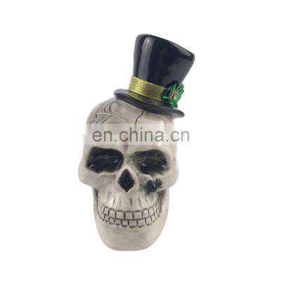 custom Halloween skull shape ceramic vase