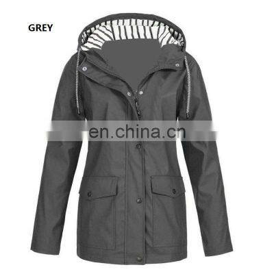 Manufacturer Customized Brand Printing/embroidered Women's Mid-length Loose Large Size Windproof Raincoat Jacket Crop Top photo-3