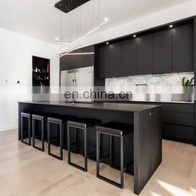 Custom Kitchen Cupboard Black Matte Kitchen Cabinets With Kitchen Island