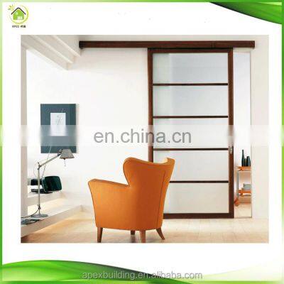 unbreakable 3 three panel interior wood sliding frosted glass door