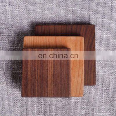 High grade square wooden cup coaster walnut blank snack tea tray wooden coaster