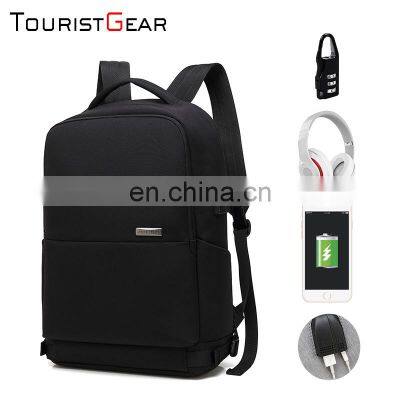 Waterproof business bag backpack with usb charge port backpack can be set on the draw bar bag