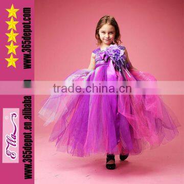 Court style kids belly dance costumes in pure purple