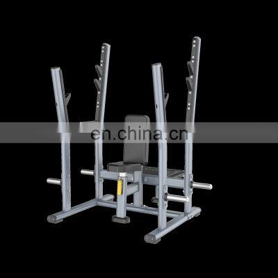 Gym Men Fitness Flat Bench With Weights Adjustable Bench Press Bar Set Weightlifting Bed Squat Power Rack