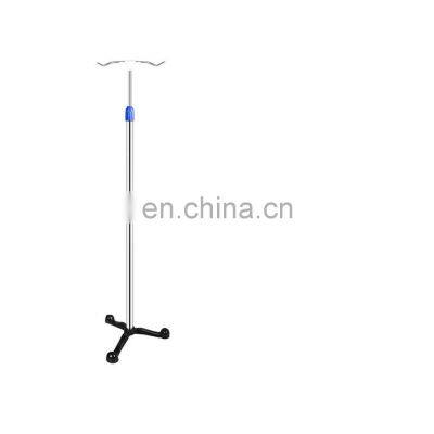 Hospital High Quality Medical Infusion Stand 3Legs Stainless Steel Collapsible Save Space IV Pole IV Drip Stand Metal Ram Hooks