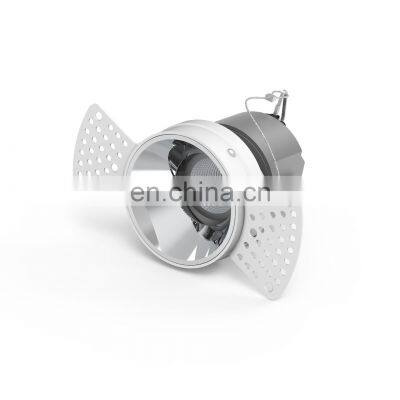 High Quality Aluminum Spotlight 90Ra Trimless Round Down Light Led Recessed Downlight