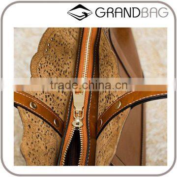 2016 Fashion Hollow Out Carve Pattern Genuine Leather Handbag Classic Shoulder Bag for Women photo-6