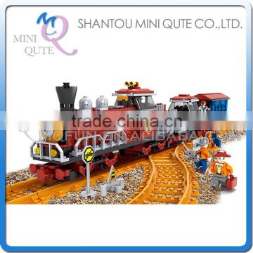 Mini Qute DIY classical train rail track Transport vehicle action figure plastic building block model educational toy NO.25710