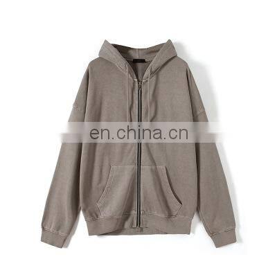 Custom bulk design logo blank fleece fitness men casual full face zip hoodie mens custom men full zip