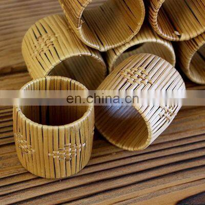 Best Price Rattan Napkin Ring Mid Century Modern 60s Set Tableware Set Napkin Holder Rings Vietnam Manufacturer photo-5