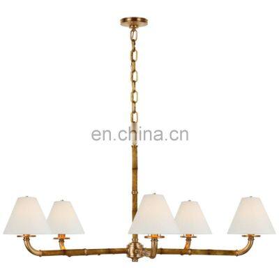 European and American style metal brass chandelier for bedroom living room hotel room decorative lighting bronze pendant lamp
