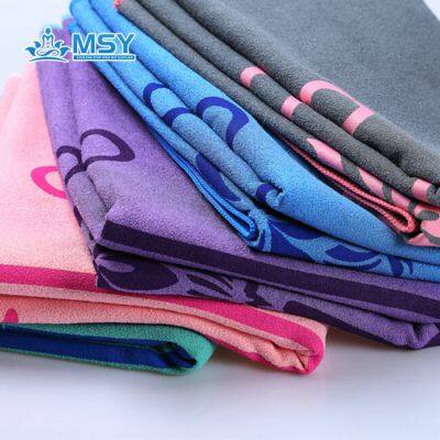 Custom Logo Microfiber Sports Gym Mat Non-Slip Sweat Absorbent Polyester Yoga Towel