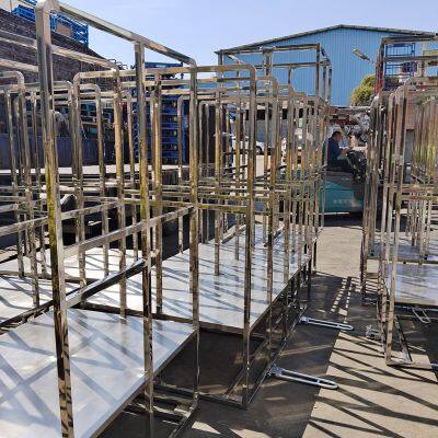 Galvanized Steel Warehouse Logistics Trolley for Heavy Load Transport photo-2