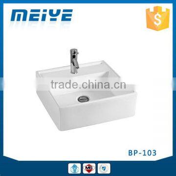 BP-103 Modern Bathroom Design, Quality Square Art Basin, Bathroom Countertop Ceramic Washbasin Bowl