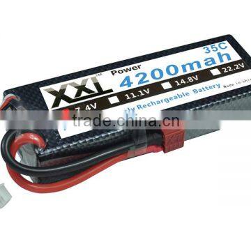 High Power 4200mAh 7.4V 35C Lithium Polymer Battery photo-3