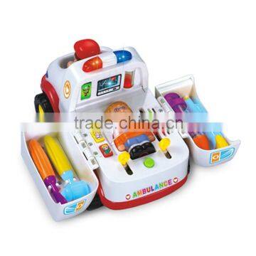 2015 Most Popular Cute Cartoon Design Mini Plastic Alaighty Ambulance Toy Car MTHX836 photo-2
