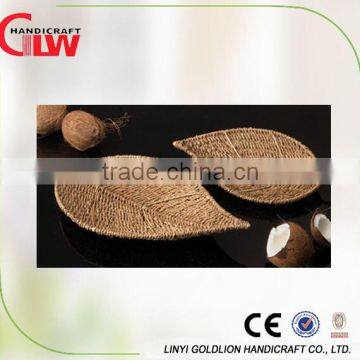 Leaf shape wicker tray,grass tray