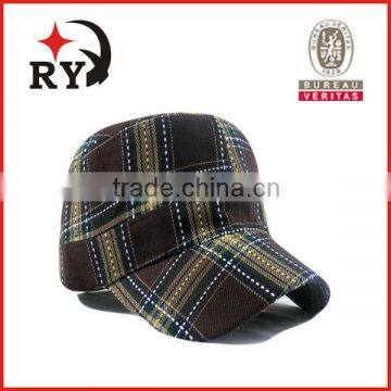 100%cotton plaid baseball cap and hat