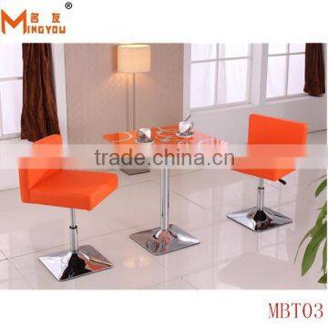 Hot modern metal glass bar table and chair