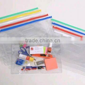 clear pvc file holder/ plastic zipper file holder