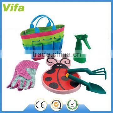 kids cartoon garden tool set with canvas bag