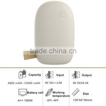 OEM power bank dual USB so cute stone powerbanks 6000/7800/10400mAh 18650 bettery for mobile phones