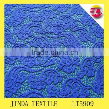 blue heavy stretch crochet fabric