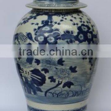 Blue and white porcelain temple jar