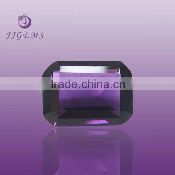 Radiant cut rectangle shape purple crystal quartz