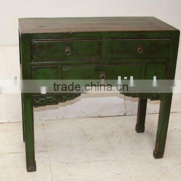 Green three drawer cabinet