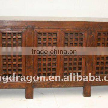 Chinese Antique Wooden Low Bookcase Cabinet / kitchen cabinet