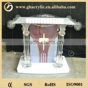 high qualtiy modern church pulpit with LED light, acrylic church pulpit