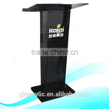 YZ-0076 black color factory acrylic podium, plexiglass pulpit, reception desk