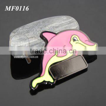 Tarnish Plated Zinc Alloy Cute Dolphins Shaped Promotional Souvenir Enamel Custom Fridge Magnet Metal