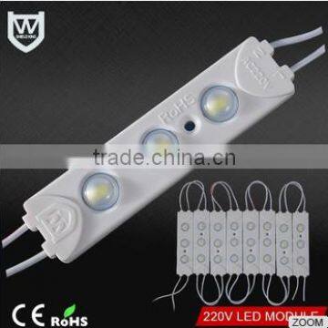 CE&ROHS listed waterproof IP67 high voltage no need driver ac led module 220V with high power 1.5W 3 chips 5730 led smd module