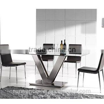 V shape stainless steel dining table designs(ST-043)