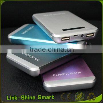 Hot design wholesale 12000mah power bank phone charger with double usb output