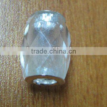 Nature stone crystal rice beads faceted with silver jewelry beads