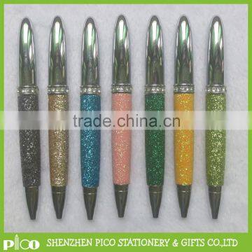 Advertising Diamond Crystal Ball Pen ,Glitter Leather Pen With Custom Logo Manufacture photo-3