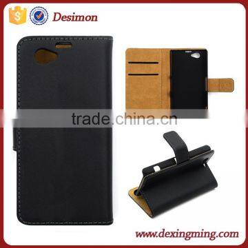 Manufacturer Sublimation leather flip wallet cellphone cases for Sony Z1 mini