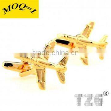 Fashion Stainless Steel Gold Plane Cufflink