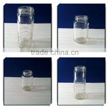 Clear glass jam bottles with screw lid DH417