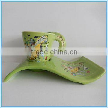 ceramic wholesale cups and saucers tourist souvenir