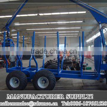 Tractor towable log trailer with crane/Hydraulic log crane