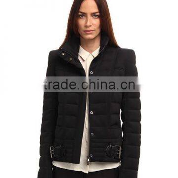 Short Quilted Coat With Belt women coat